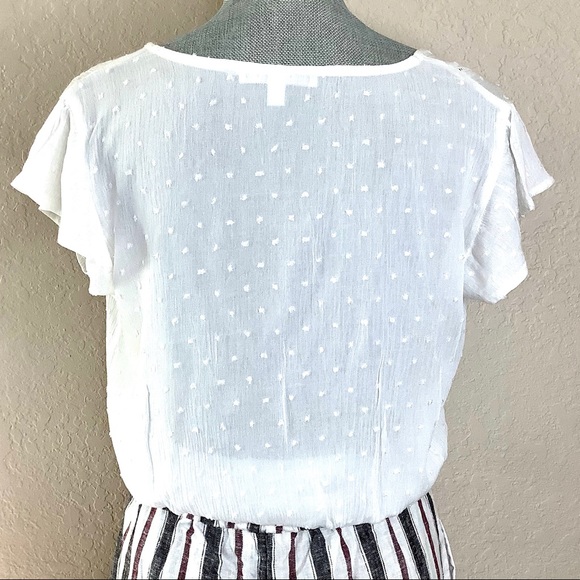 Love Tree White Crinkle Slightly Cropped Top - Picture 3 of 8